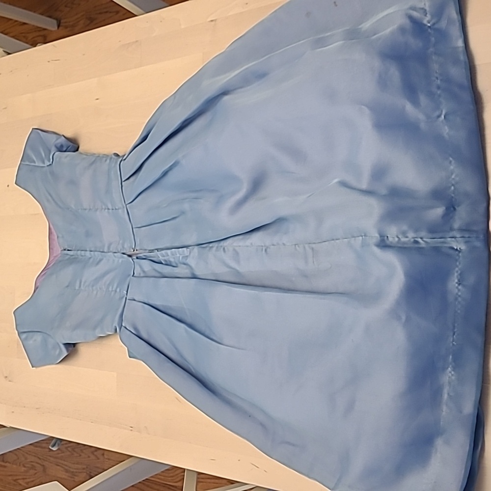 VTG 1950s Handmade Fit n' Flare Layered Blue Short Sleeved Cocktail Dress - Picture 14 of 17